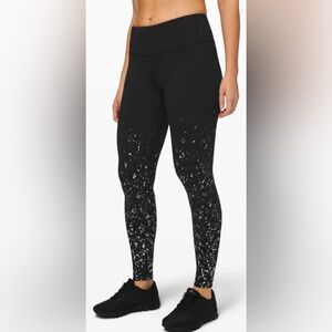 Lululemon speed wunder under 28”  Black Speckle sparkle Leggings